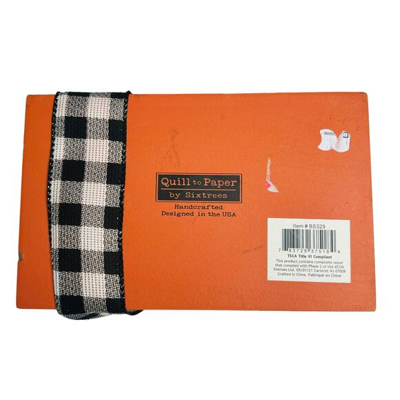 Halloween Faux Book Stack Decorative Wooden Block Books Country Art Holiday - Picture 5 of 6